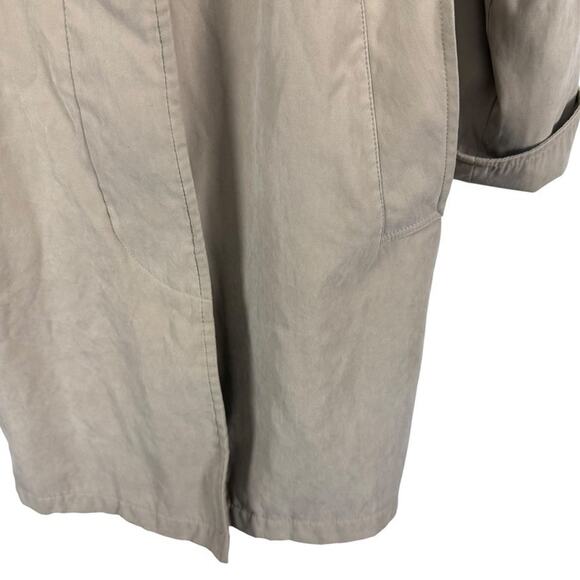 Talbots Womens Beige Tench Coat Jacket Lined Mid Length Casual Classic sz 8 - Picture 7 of 16